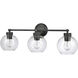 Jonatan 3 Light 25 inch Matte Black Bathroom Vanity Light Wall Light